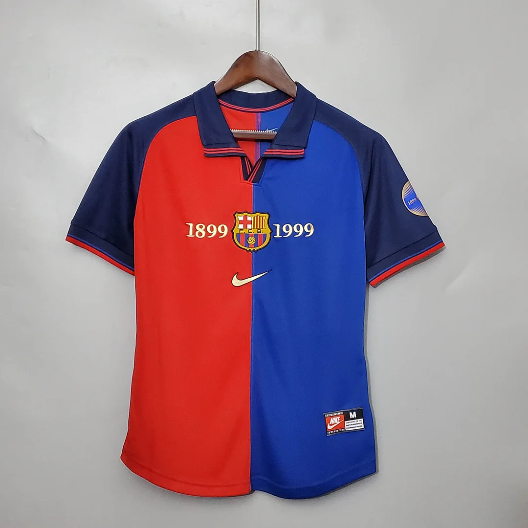 1999-2000 Retro Barcelona Home 100th Anniversary Version Football Shirt 1999-2000 Retro Barcelona Home 100th Anniversary Version Football Shirt