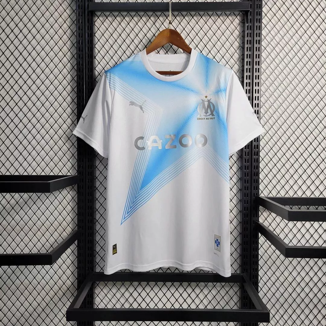 2023-2024 Olympique de Marseille Fourth Away 30th Anniversary Edition White Football Jersey