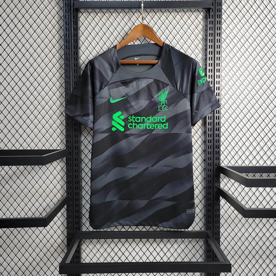 2023-2024 Liverpool Goalkeeper Black Soccer Jersey