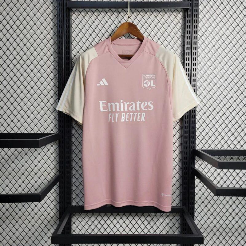 2023-2024 Lyon Training Wear Pink Football Shirt