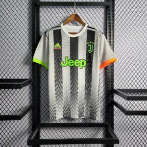 2019-2020 Retro Juventus Joint Edition Black and White Stripes Soccer Jersey