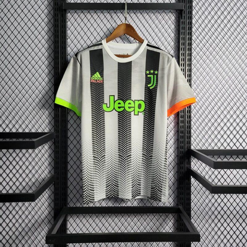 2019-2020 Retro Juventus Joint Edition Black and White Stripes Soccer Jersey