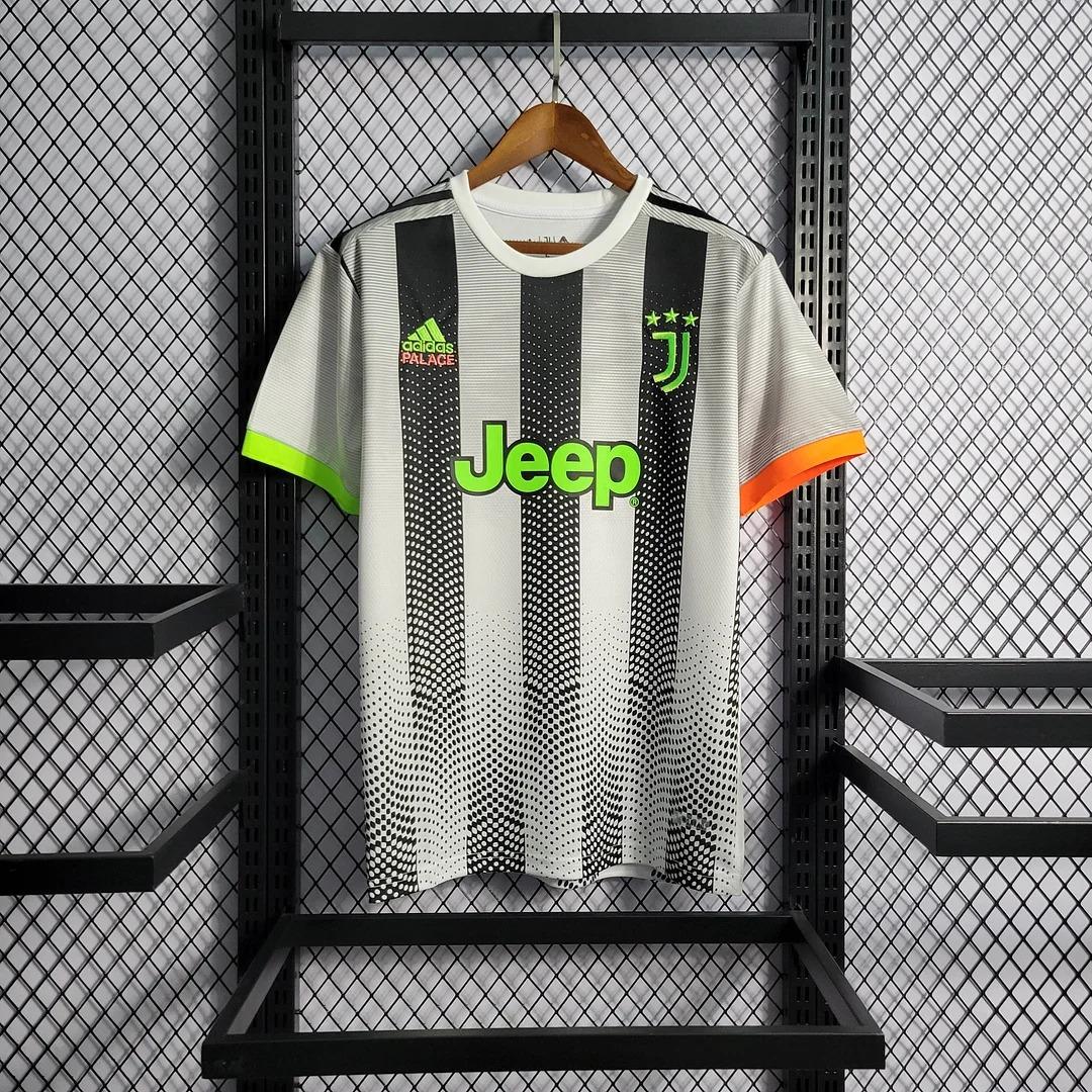 2019-2020 Retro Juventus Joint Edition Black and White Stripes Soccer Jersey
