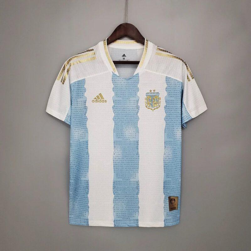 2021 Argentina Soccer Jersey Concept Maradona Special Emblem