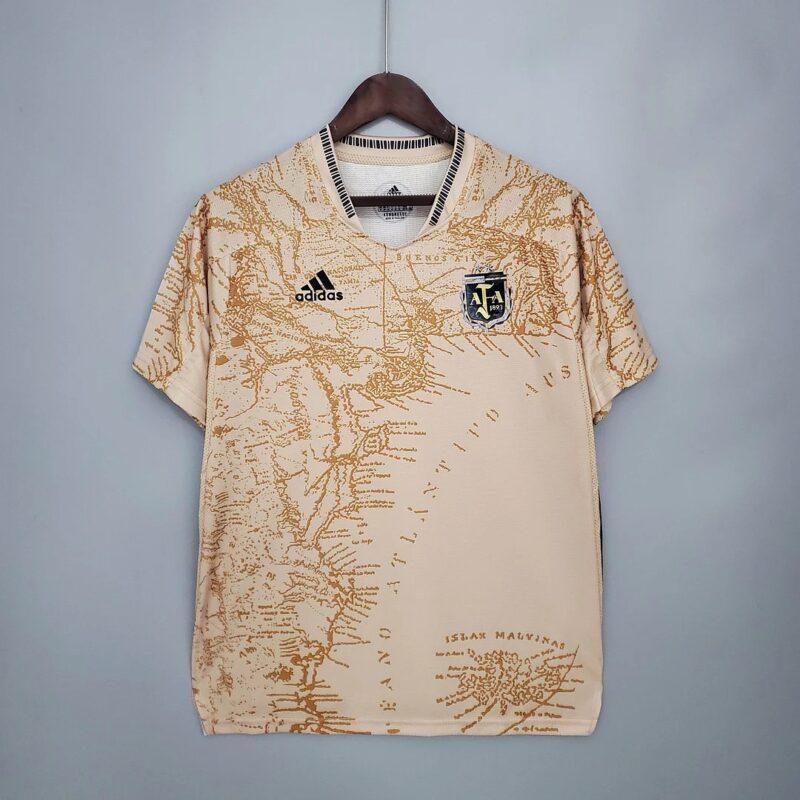 2021 Argentina Soccer Jersey Golden X Memorial