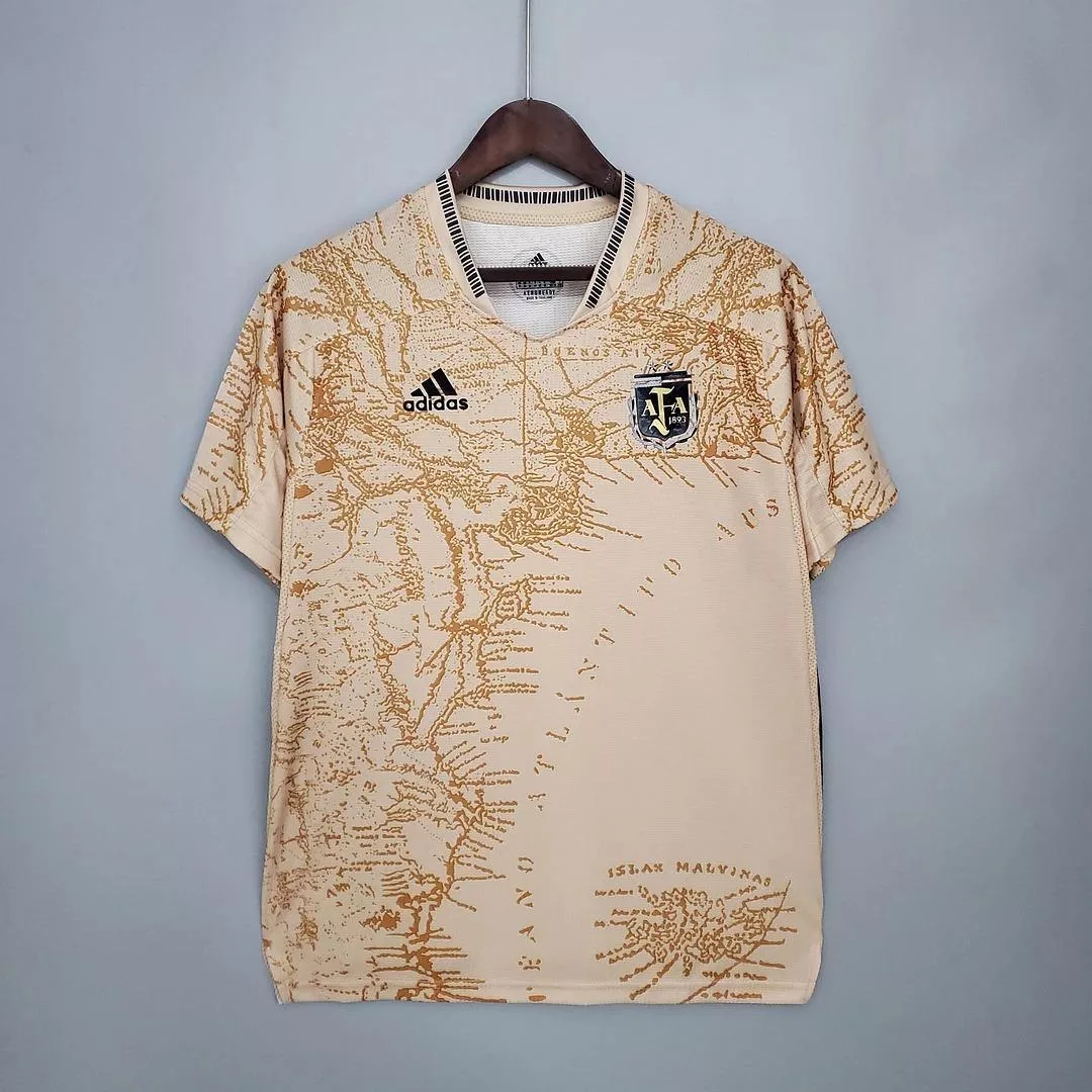 2021 Argentina Soccer Jersey Golden X Memorial