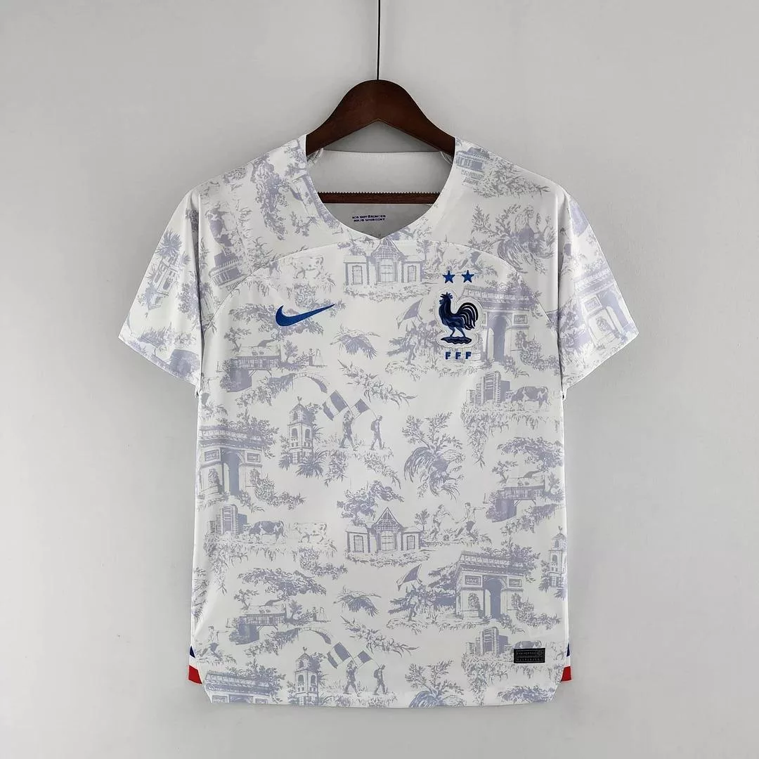 2022 FIFA World Cup France Away Football Shirt White 2022 FIFA World Cup France Away Football Shirt White