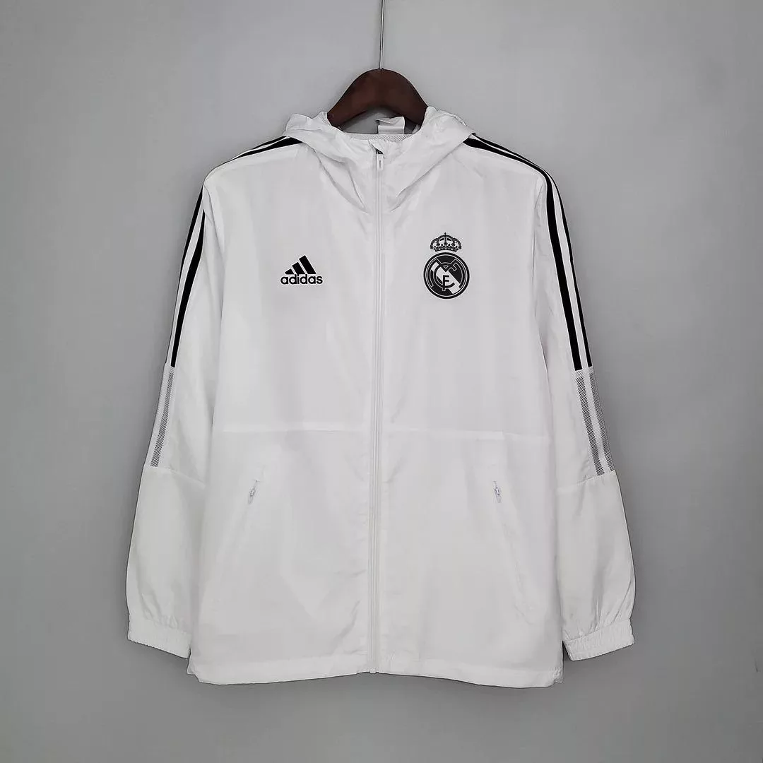 2021-2022 Real Madrid Jersey Windbreaker White(Black Edge)
