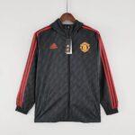 2022-2023 Manchester United Windbreaker Black Red Edge
