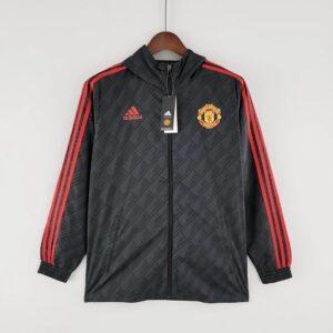 2022-2023 Manchester United Windbreaker Black Red Edge