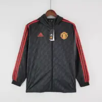 2022-2023 Manchester United Windbreaker Black Red Edge 2022-2023 Manchester United Windbreaker Black Red Edge