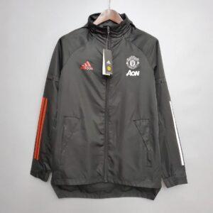 2021 Manchester United Jersey Windbreaker Black(White Red Edge)