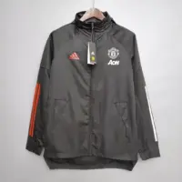 2021 Manchester United Jersey Windbreaker Black(White-Red Edge) 2021 Manchester United Jersey Windbreaker Black(White-Red Edge)