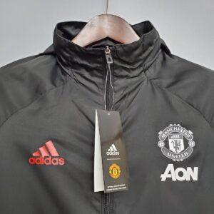 2021 Manchester United Jersey Windbreaker Black(White Red Edge)