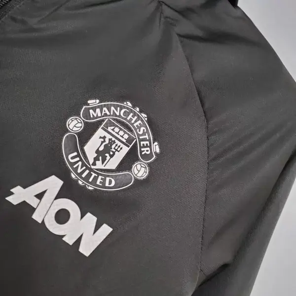 2021 Manchester United Jersey Windbreaker Black(White Red Edge)