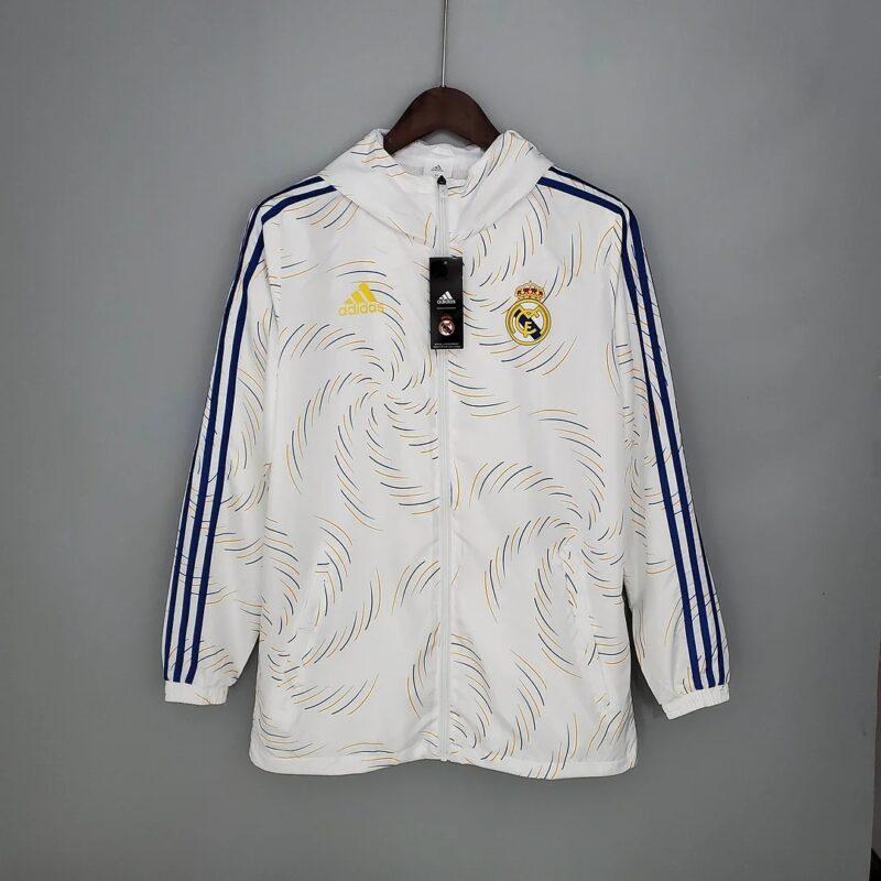 2021 2022 Real Madrid Jersey Windbreaker White(Blue Edge)