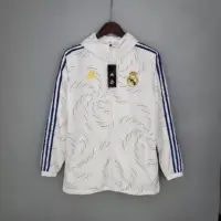 2021-2022 Real Madrid Jersey Windbreaker White(Blue Edge) 2021-2022 Real Madrid Jersey Windbreaker White(Blue Edge)