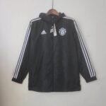 2022-2023 Manchester United Windbreaker Black White Edge