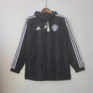 2022-2023 Manchester United Windbreaker Black White Edge