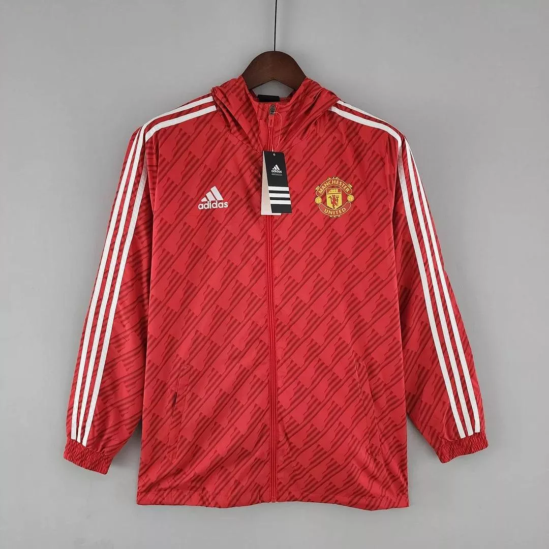 2022-2023 Manchester United Windbreaker Red White Edge