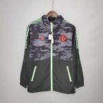 2021-2022 Manchester United Jersey Windbreaker Black And Grey Camouflage