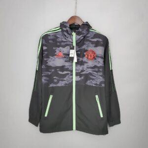 2021-2022 Manchester United Jersey Windbreaker Black And Grey Camouflage