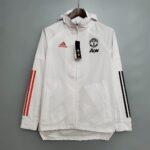 2021-2022 Manchester United Jersey Windbreaker Black-White Stripes