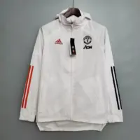 2021-2022 Manchester United Jersey Windbreaker Black-White Stripes