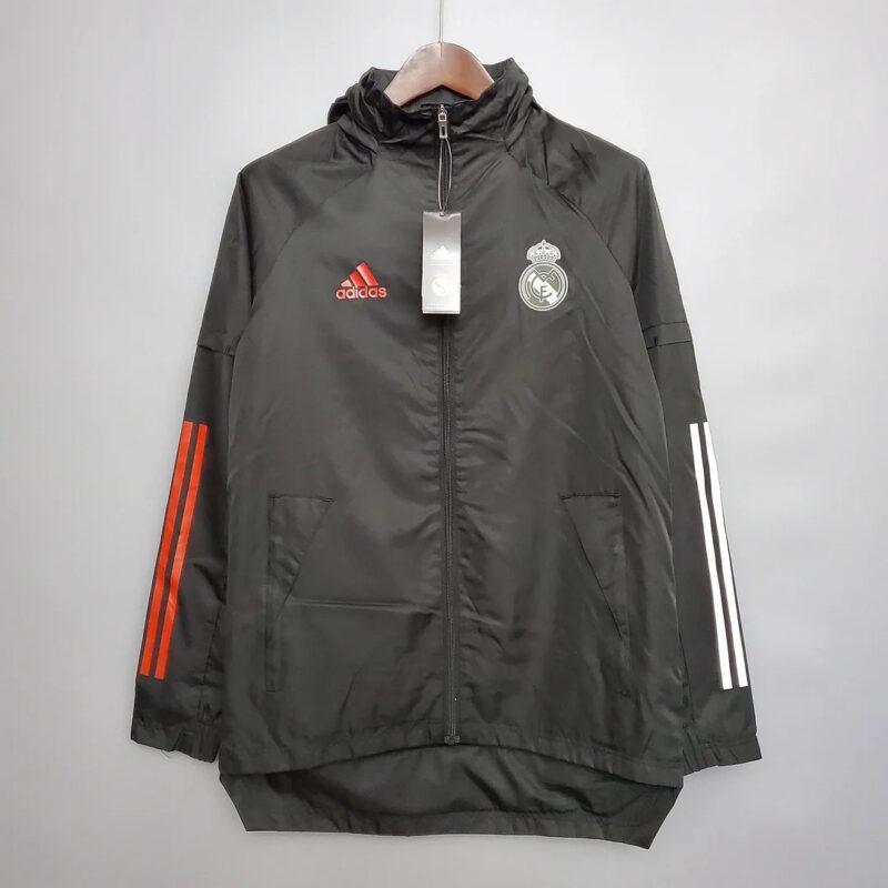 2021 Real Madrid Jersey Windbreaker Black(White Red Edge)
