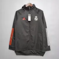 2021 Real Madrid Jersey Windbreaker Black(White Red Edge) 2021 Real Madrid Jersey Windbreaker Black(White Red Edge)