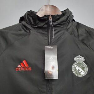 2021 Real Madrid Jersey Windbreaker Black(White Red Edge)
