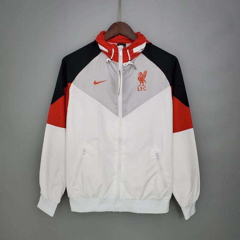 2021-2022 Liverpool Windbreaker（White-Black-Red） Soccer Jersey 1:1 Thai Quality