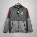 2021-2022 Liverpool Windbreaker Black-Grey Plaid Soccer Jersey 1:1 Thai Quality