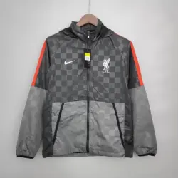 2021-2022 Liverpool Windbreaker Black-Grey Plaid Soccer Jersey 1:1 Thai Quality