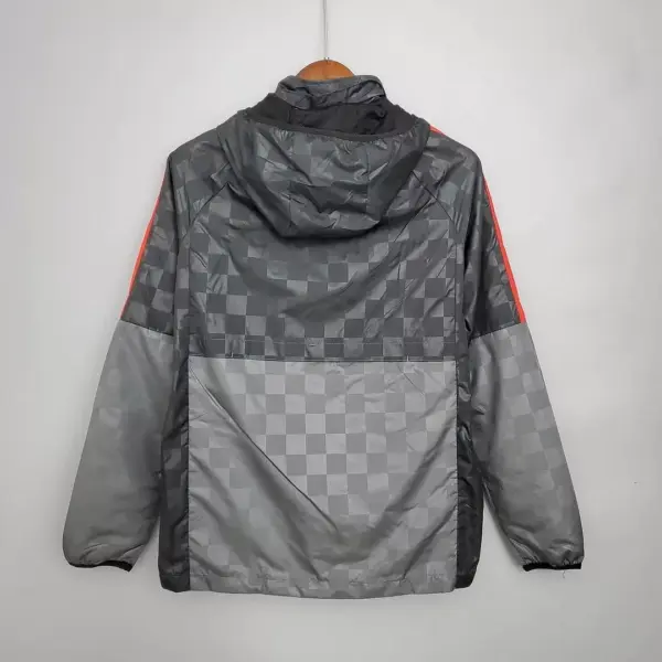 2021 2022 Liverpool Windbreaker Black Grey Plaid Soccer Jersey 1:1 Thai Quality