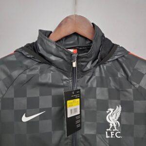 2021 2022 Liverpool Windbreaker Black Grey Plaid Soccer Jersey 1:1 Thai Quality