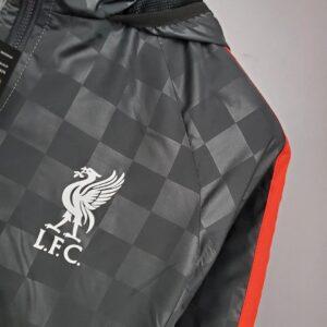 2021 2022 Liverpool Windbreaker Black Grey Plaid Soccer Jersey 1:1 Thai Quality