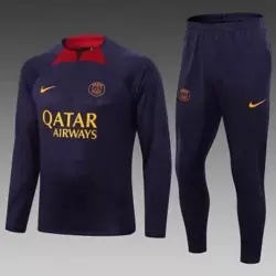 2023-2024 Psg Paris Saint-Germain Half-Pull Training Suit Purple Set