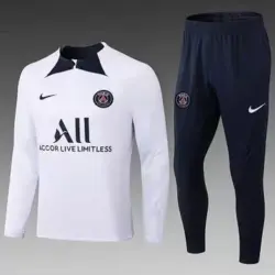 2022-2023 Psg Paris Saint-Germain Half-Pull Training Suit White Set