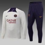 2023-2024 Psg Paris Saint-Germain Half-Pull Training Suit Off White Set