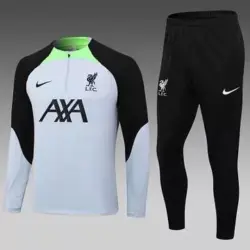2023-2024 Liverpool Half-Pull Training Suit Grey Jersey 1:1 Thai Quality Set