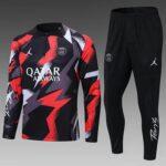2022-2023 Psg Paris Saint-Germain Half-Pull Training Suit Red Gray Camouflage Set