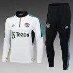 2023-2024 Manchester United Half-Pull Training Suit Off-White Football Shirt 1:1 Thai Quality Set