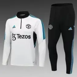 2023-2024 Manchester United Half-Pull Training Suit Off-White Football Shirt 1:1 Thai Quality Set