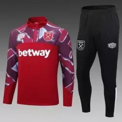 2022-2023 West Ham United Half-Pull Training Suit Red Football Shirt 1:1 Thai Quality Set
