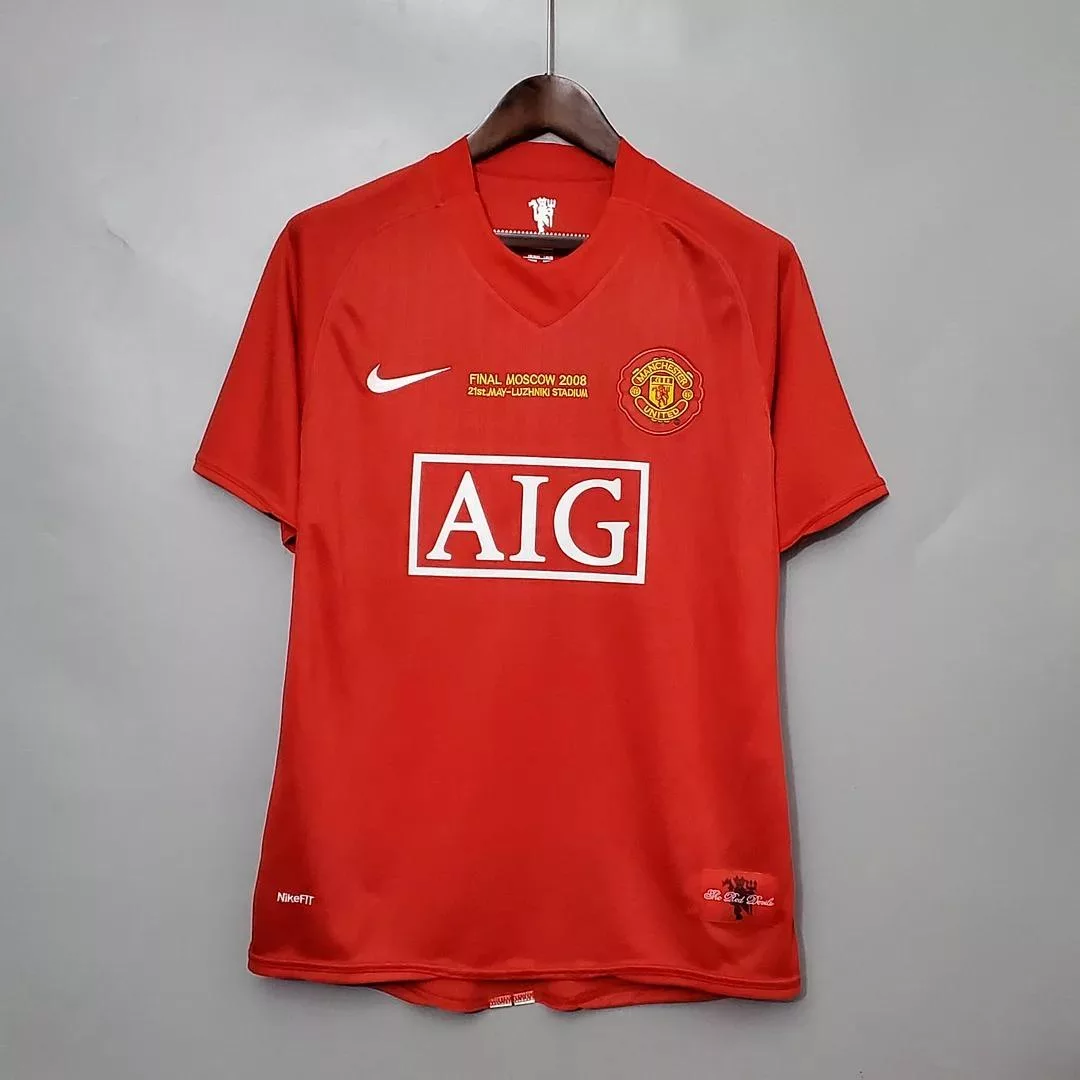 2007-2008 Retro Manchester United Home Champions League Edition Football Shirt