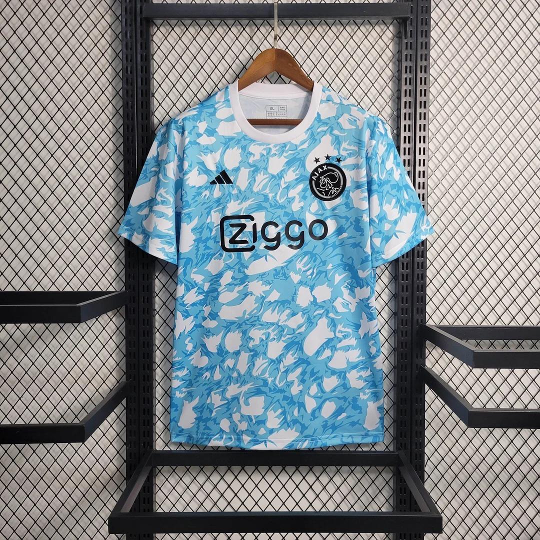 2023-2024 Ajax Training Wear Blue Football Shirt