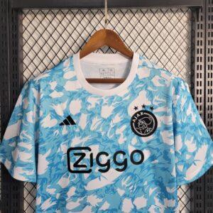2023 2024 Ajax Training Wear Blue Football Shirt