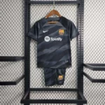 2023-2024 Barcelona Goalkeeper Black Football Shirt 1:1 Thai Quality Kids Size