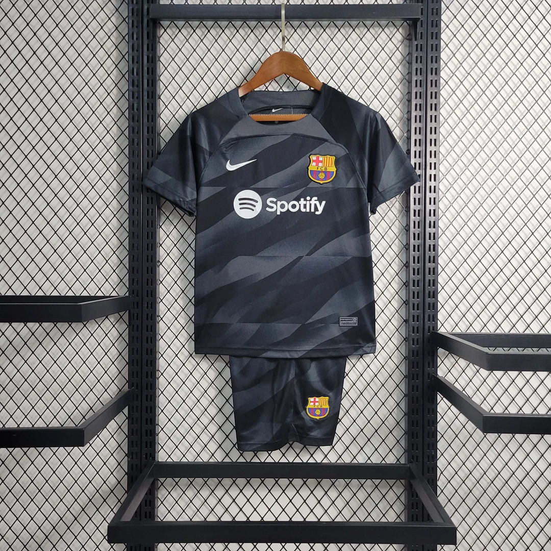 2023-2024 Barcelona Goalkeeper Black Football Shirt 1:1 Thai Quality Kids Size 2023-2024 Barcelona Goalkeeper Black Football Shirt 1:1 Thai Quality Kids Size